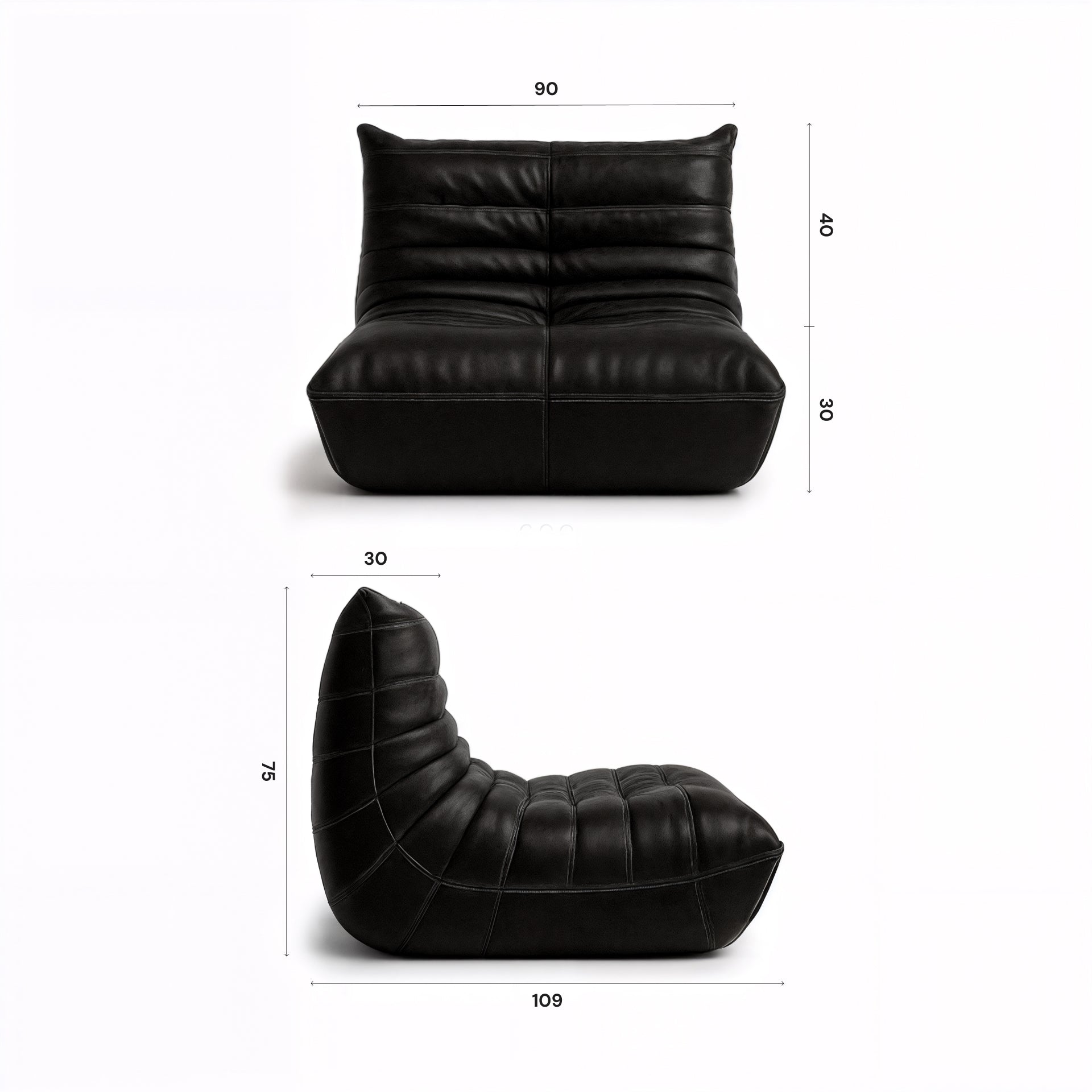 Poltrona Cozy - Corino Preto