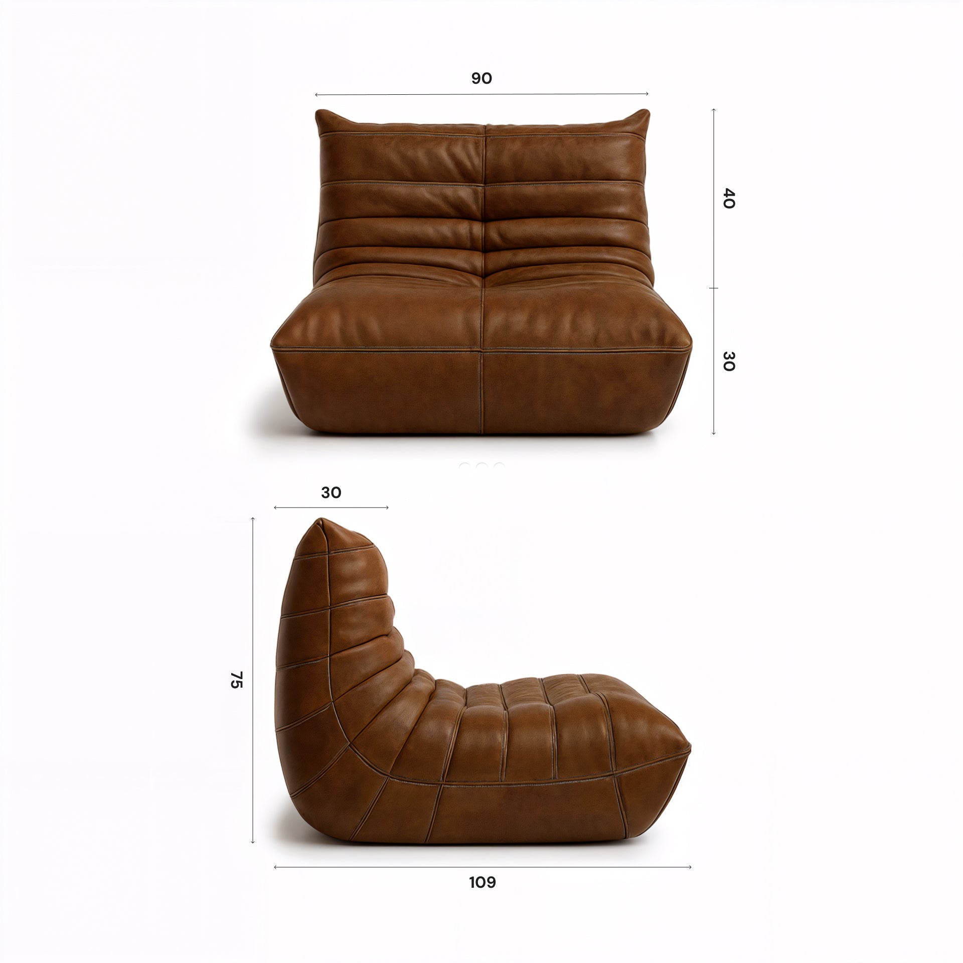 Poltrona Cozy - Corino Marrom