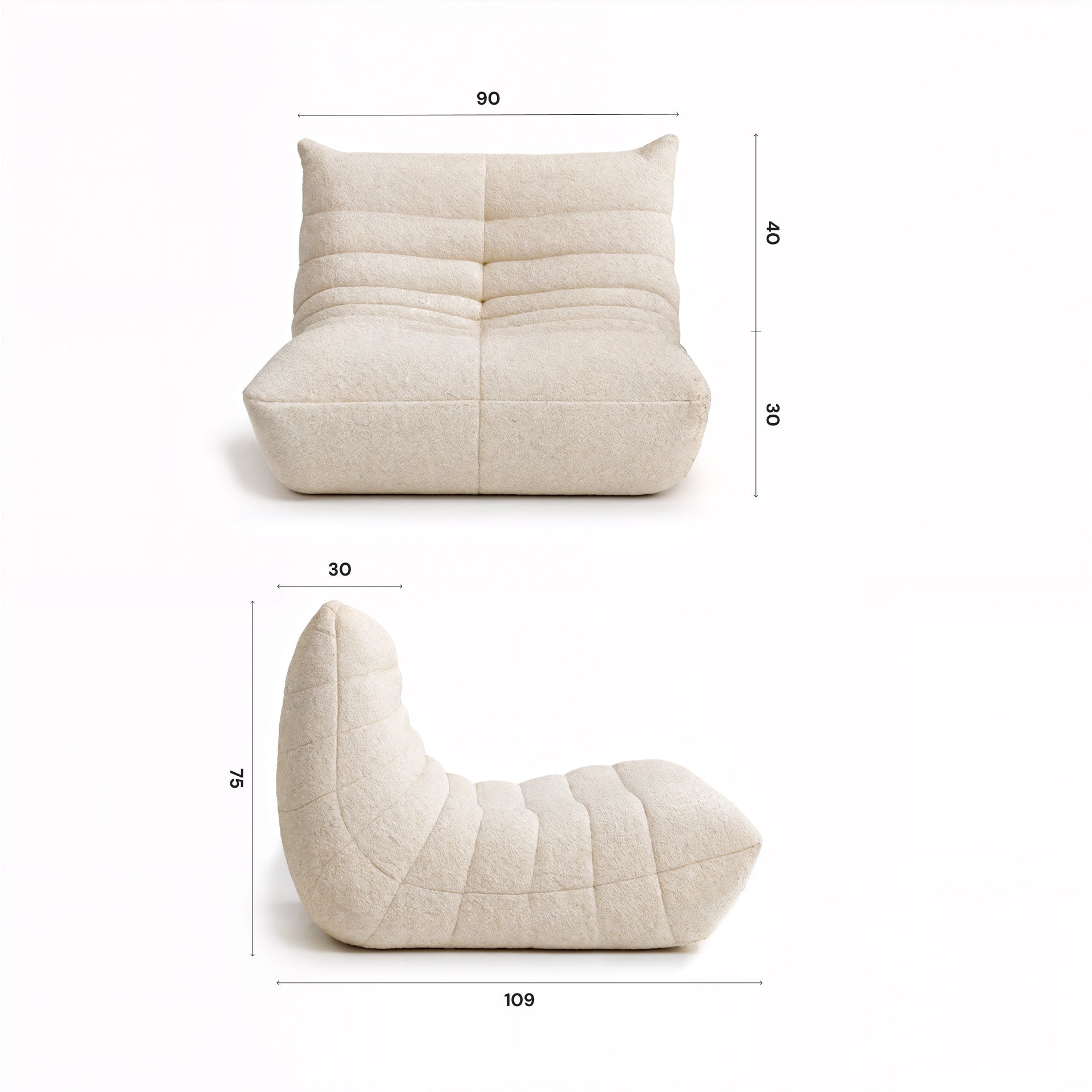 Poltrona Cozy - Bouclé Linho