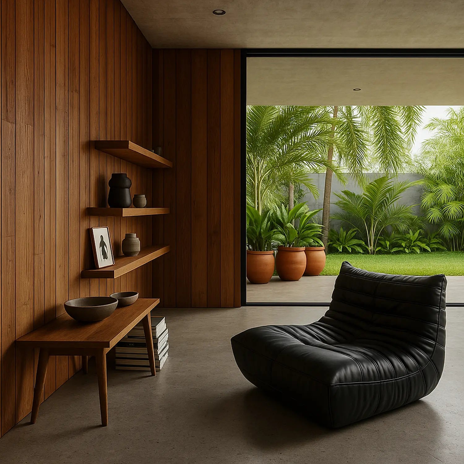Poltrona na Caixa Cozy - Corino Preto