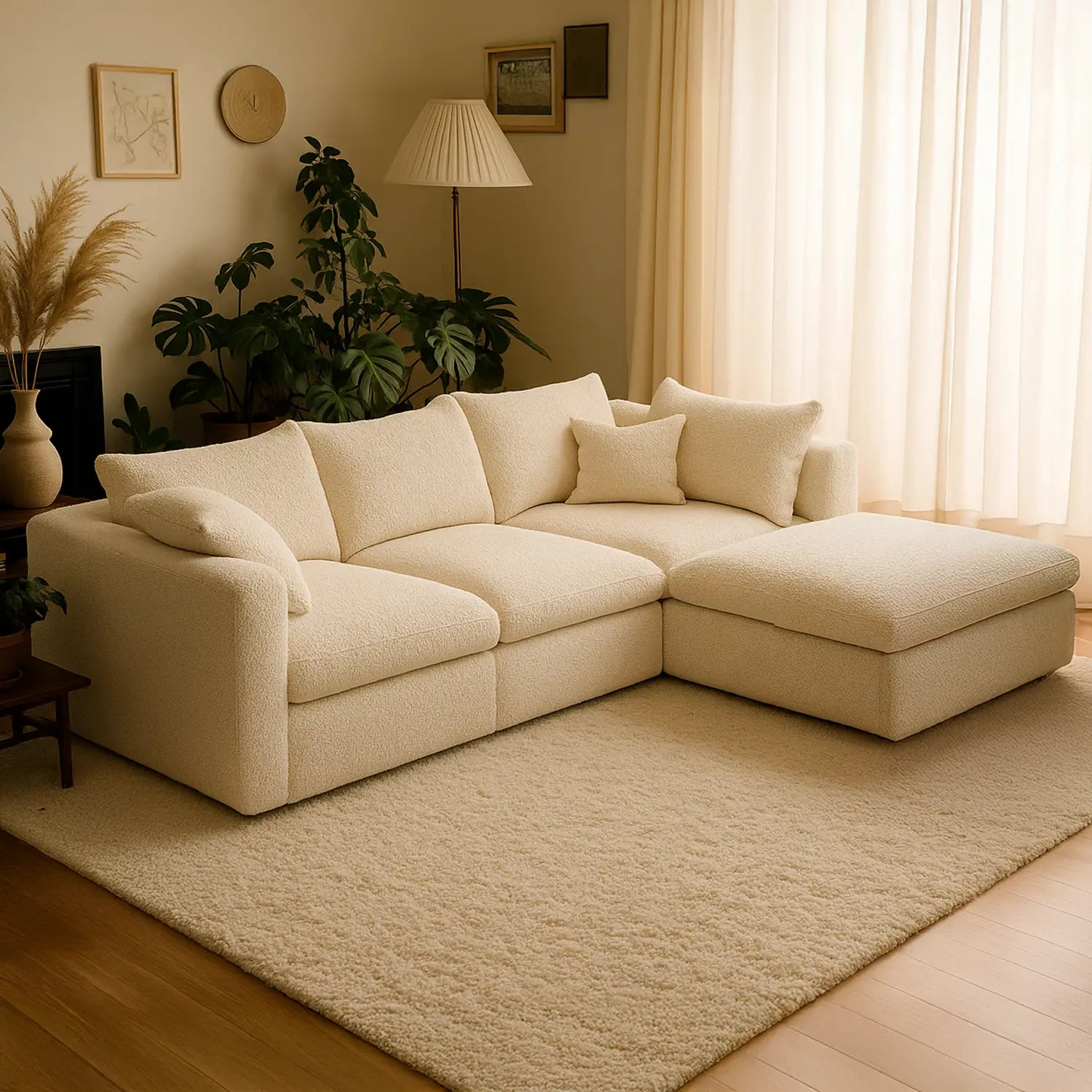 Sofá American - Bouclé Linho