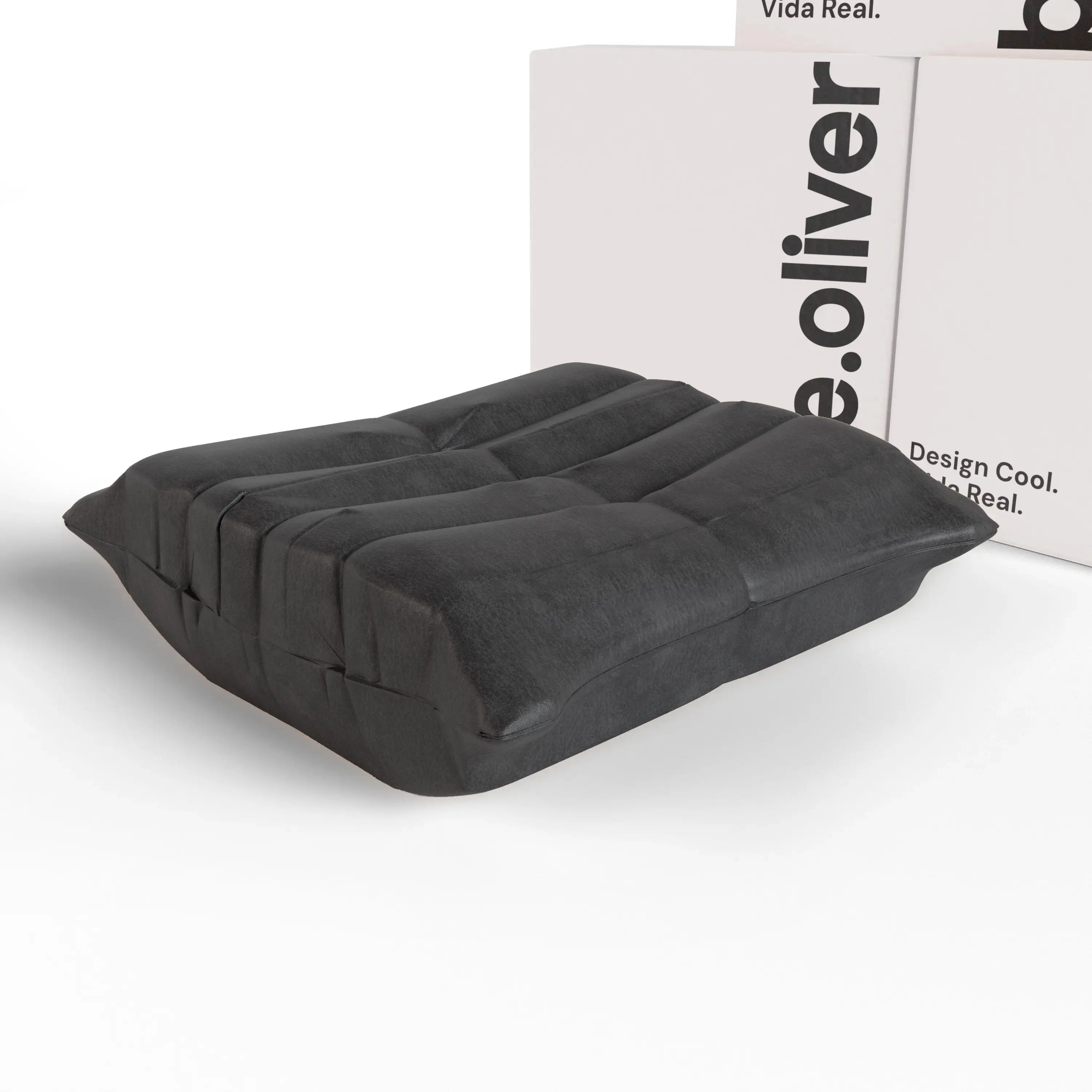 Apoio para Poltrona na Caixa Cozy - Corino Preto