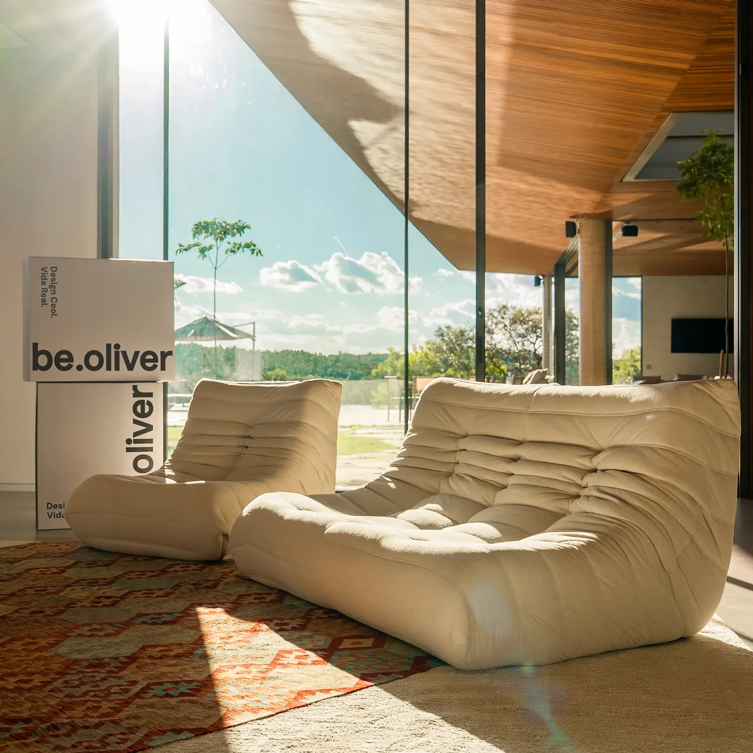 Poltrona Cozy - Bouclé Linho